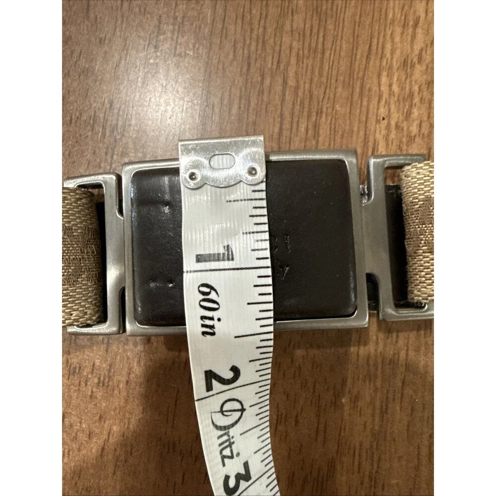 Gucci Vintage GG Monogram Canvas Belt Adjustable Brown Italy Authentic
